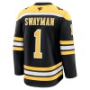 Mænd NHL Boston Bruins Trøje 2024-25 Fanatics Premium Jeremy Swayman Sort Hjemme